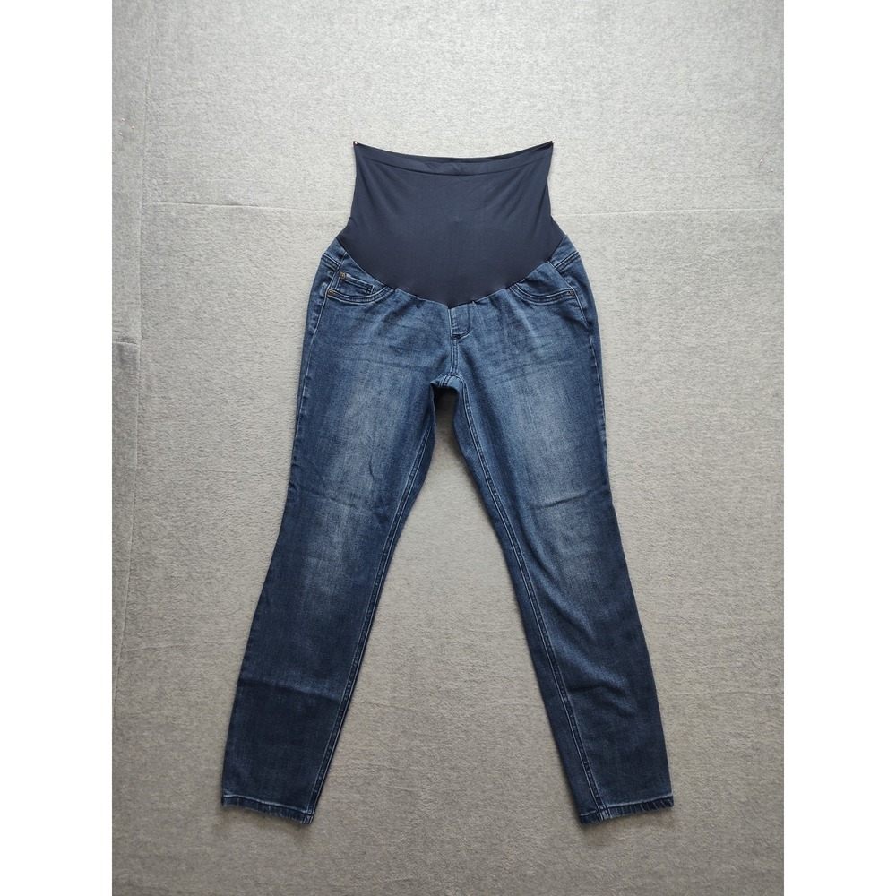 Indigo Women Jean L Blue Denim Maternity Skinny High Waist Stretch Comfort Wear